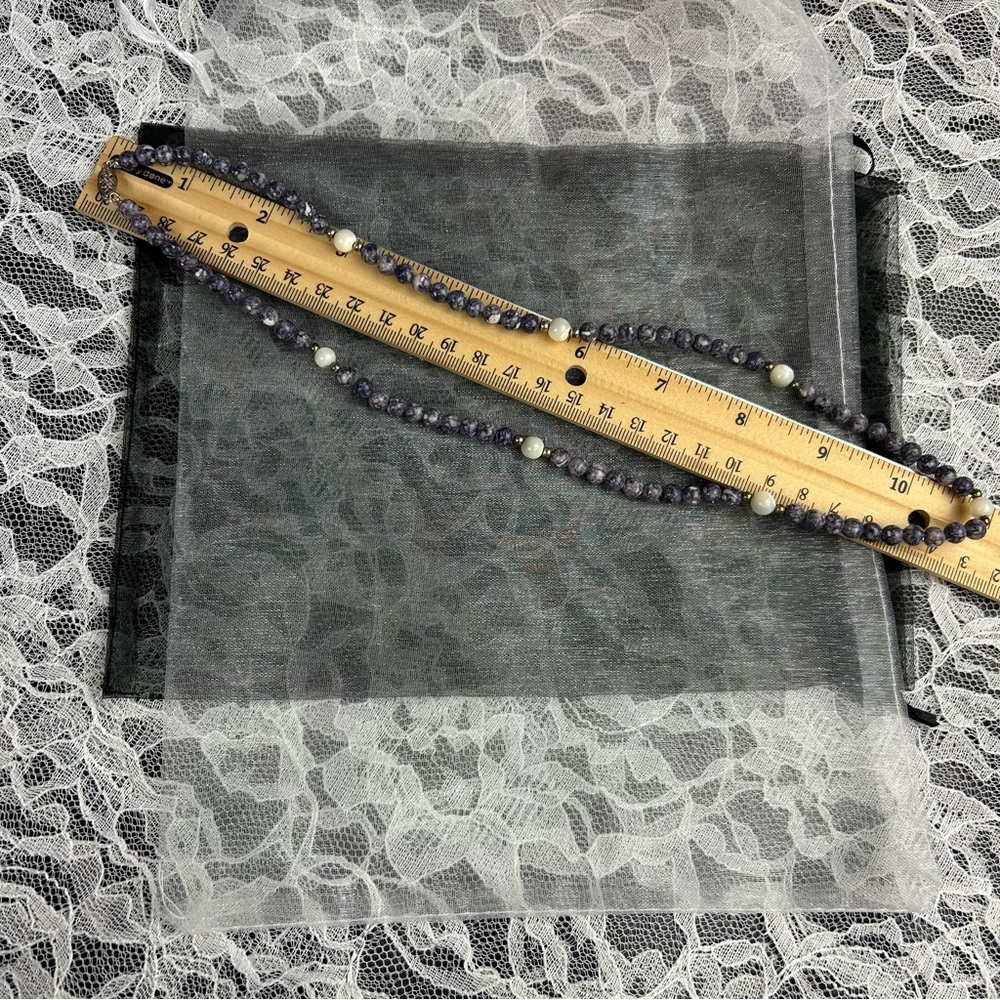 Vintage Tiffany Stone Beaded Utah Stone/Rare Healing Necklace Sterling Silver - Picture 15 of 16